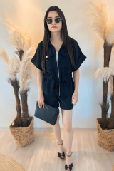 Bağlamalı Gold Detaylı Siyah İkili Takım