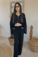 Siyah İkili Takım Gold Tokalı